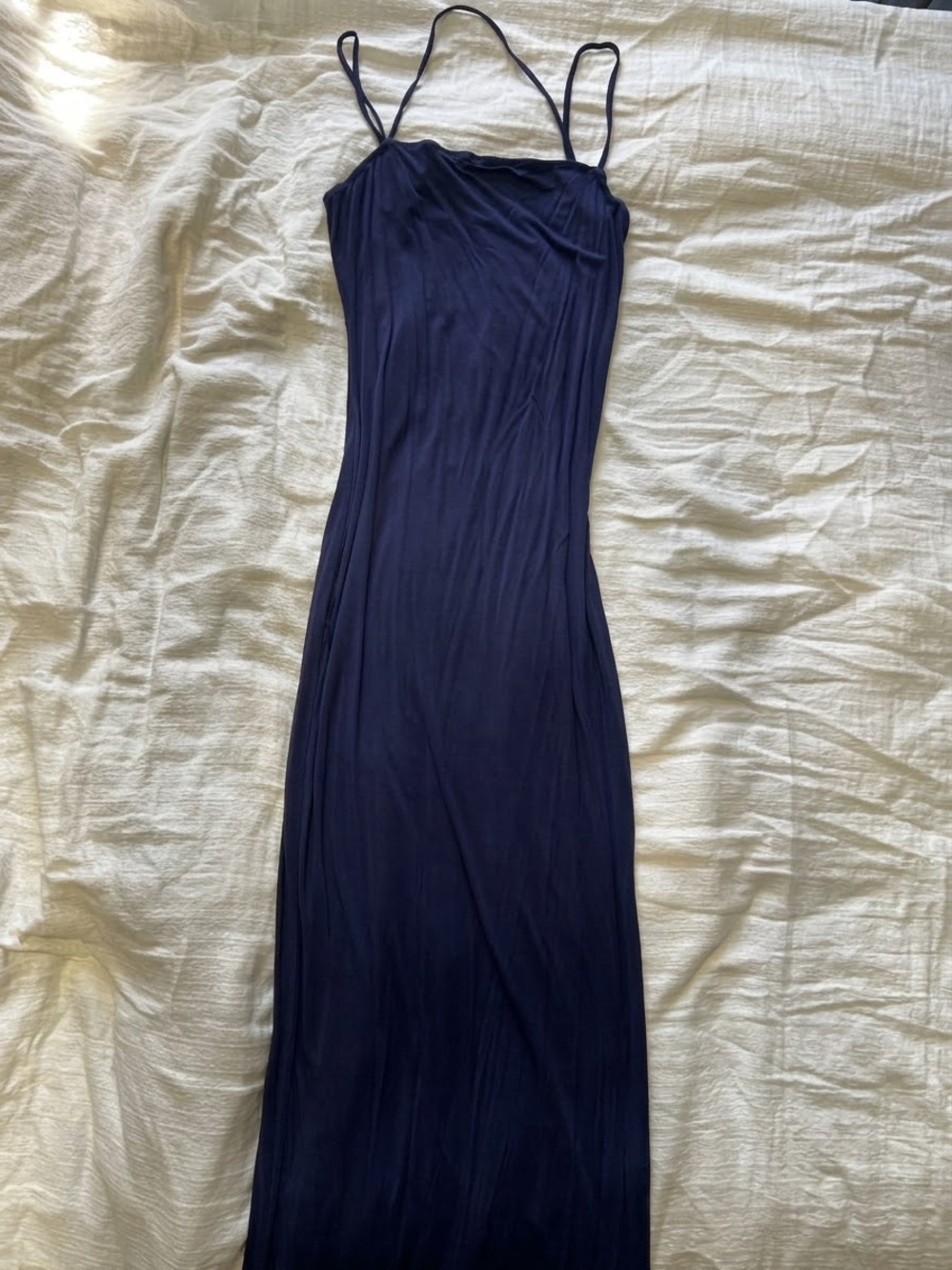 Navy Slip Dress with Spaghetti Straps